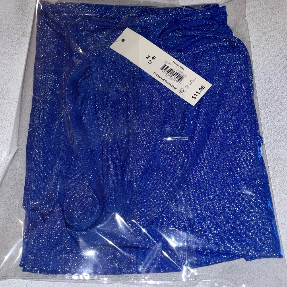 BNWT No Boundaries Juniors Blue Mini Wrap Coverup Skirt Tie Front Multiple Sizes - Picture 8 of 8